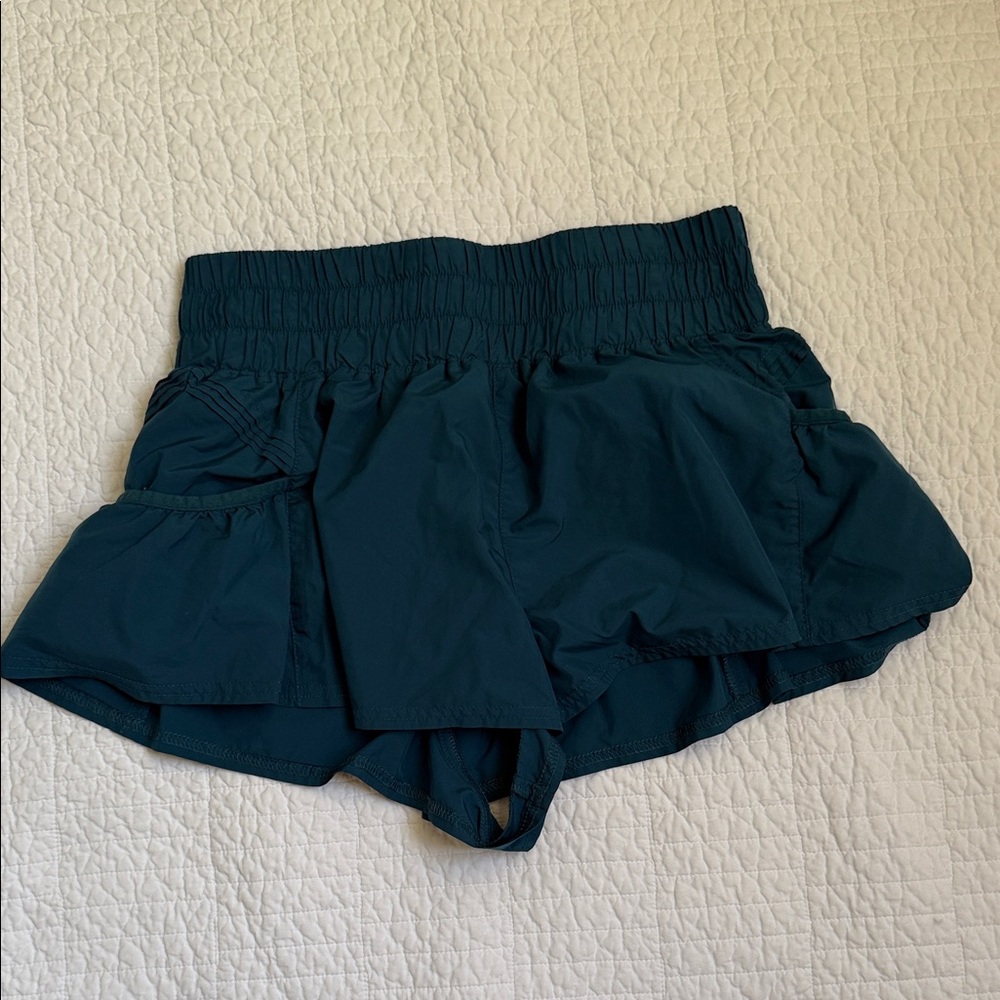 Free People Movement Get Your Flirt On Dark Teal Athletic Shorts
